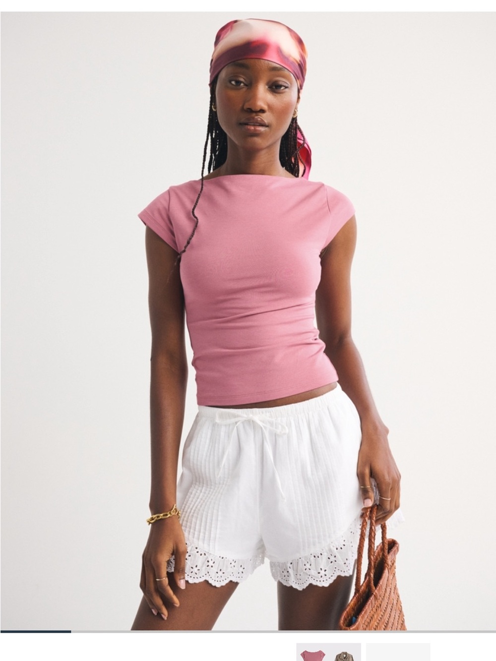 Abercrombie & Fitch Pink Cap Sleeve Stretch Tee